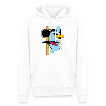 Un monde abstrait - Sweat à capuche Premium bio Homme - blanc - Devant - Nico (187cm)