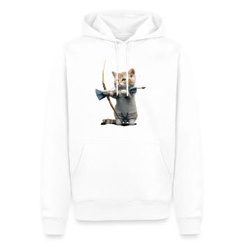 Milo im Bogenschießen - Männer Premium Bio Hoodie - Weiß - Vorne - Nico (187cm)