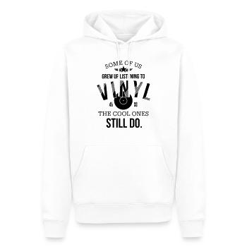 Des gens cool écoutent du vinyle - Sweat à capuche Premium bio Homme - blanc - Devant - Nico (187cm)