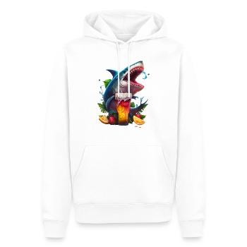 Requin amateur de bière - Sweat à capuche Premium bio Homme - blanc - Devant - Nico (187cm)