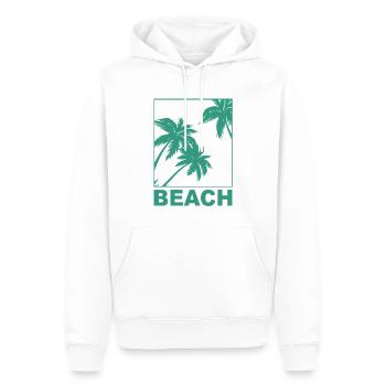 Beach Palms - Men’s Premium Organic Hoodie - white - Front - Nico (187cm)