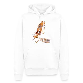 Le motard - Sweat à capuche Premium bio Homme - blanc - Devant - Nico (187cm)