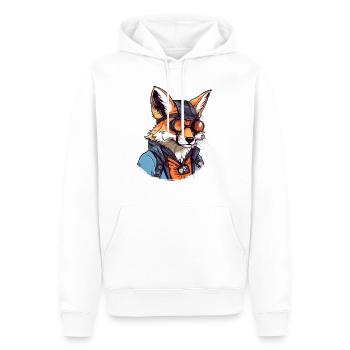 Zako der Fuchs - Männer Premium Bio Hoodie - Weiß - Vorne - Nico (187cm)