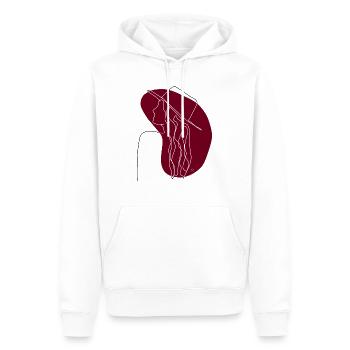 "Lady with Hat", Boho Line Art Design, "Faces" - Men’s Premium Organic Hoodie - white - Front - Nico (187cm)