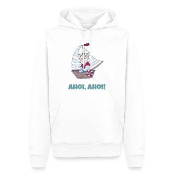 Petit capitaine Ahoy - Sweat à capuche Premium bio Homme - blanc - Devant - Nico (187cm)