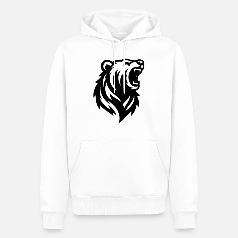 Ein großer brüllender Bär - Männer Premium Bio Hoodie - Weiß