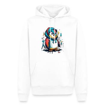 Cool Pinguin Graffiti - Männer Premium Bio Hoodie - Weiß - Vorne - Nico (187cm)