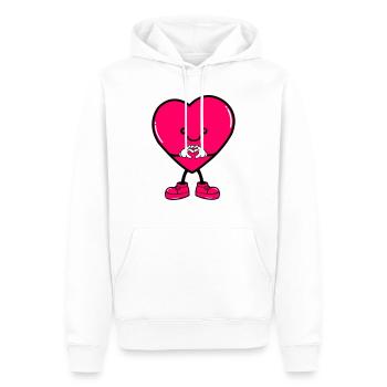 Coeur Bande Dessinée - Sweat à capuche Premium bio Homme - blanc - Devant - Nico (187cm)