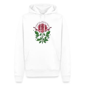 Fleur de rose - Sweat à capuche Premium bio Homme - blanc - Devant - Nico (187cm)