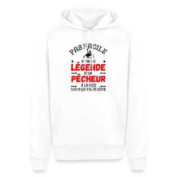 UNE LEGENDE PECHEUR - Sweat à capuche Premium bio Homme - blanc - Devant - Nico (187cm)