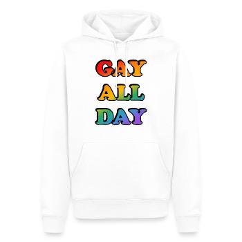 Gay All Day Rainbow Colours - Men’s Premium Organic Hoodie - white - Front - Nico (187cm)
