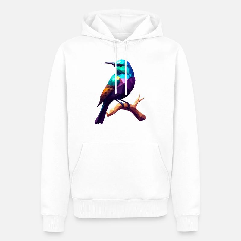 Vogel abstract auf Ast, Geschenkidee - Männer Premium Bio Hoodie - Weiß