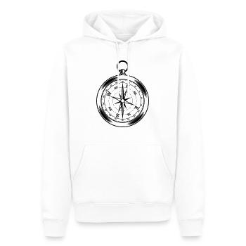 boussole - Sweat à capuche Premium bio Homme - blanc - Devant - Nico (187cm)