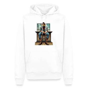 Cowboy et sheriff - Sweat à capuche Premium bio Homme - blanc - Devant - Nico (187cm)