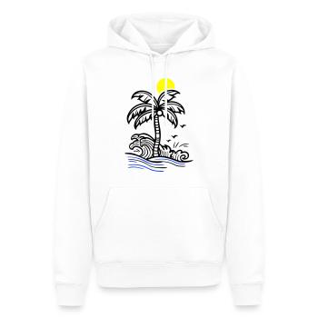 Palm Tree Holidays Plage Été - Sweat à capuche Premium bio Homme - blanc - Devant - Nico (187cm)