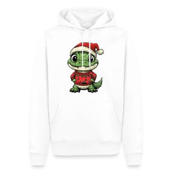 Noël de l’alligator - Sweat à capuche Premium bio Homme - blanc - Devant - Nico (187cm)