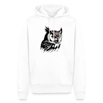 Coole Eule - Männer Premium Bio Hoodie - Weiß - Vorne - Nico (187cm)