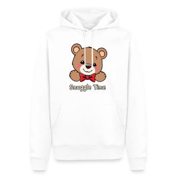 Charmanter Teddybär mit roter Fliege - Snuggle Time - Männer Premium Bio Hoodie - Weiß - Vorne - Nico (187cm)