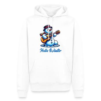 schneemann gitarre winter - Männer Premium Bio Hoodie - Weiß - Vorne - Nico (187cm)