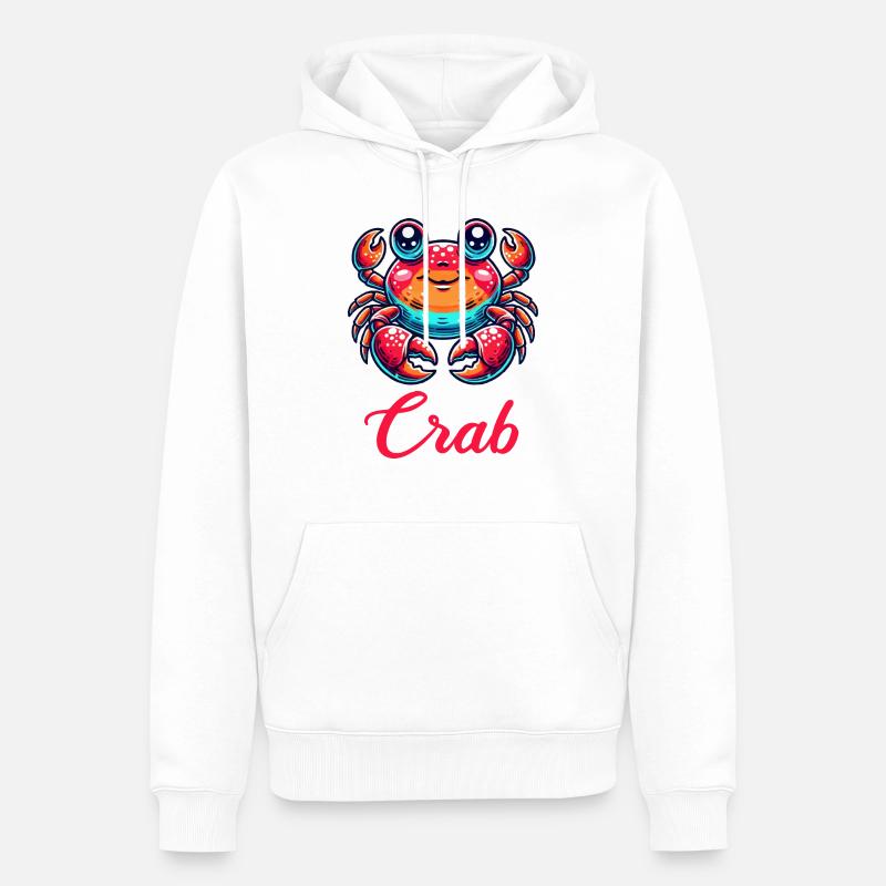 Krabbe Comic - Männer Premium Bio Hoodie - Weiß