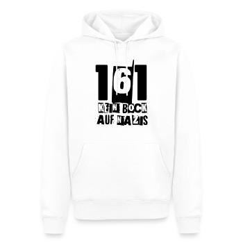 161 AUCUN DÉSIR DE NAZ - Sweat à capuche Premium bio Homme - blanc - Devant - Nico (187cm)