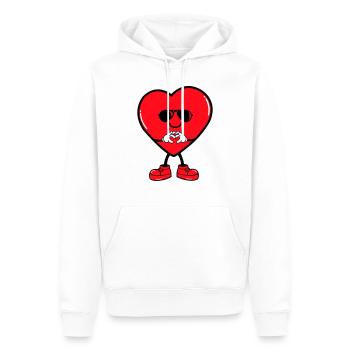 Bande dessinée Coeur - Sweat à capuche Premium bio Homme - blanc - Devant - Nico (187cm)