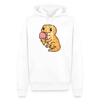 Eis Eisessen Gecko Salamander Echse - Männer Premium Bio Hoodie - Weiß - Vorne - Nico (187cm)