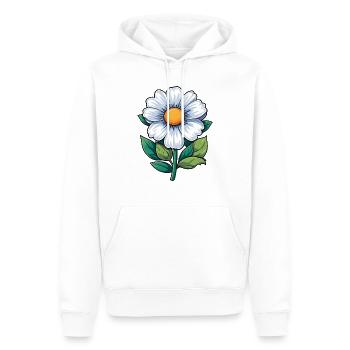 Kleine weiße Blume - Männer Premium Bio Hoodie - Weiß - Vorne - Nico (187cm)