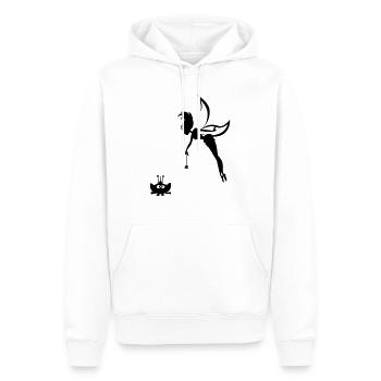 un souhait gratuitement - Sweat à capuche Premium bio Homme - blanc - Devant - Nico (187cm)