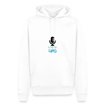 Sing to the world - Sweat à capuche Premium bio Homme - blanc - Devant - Nico (187cm)