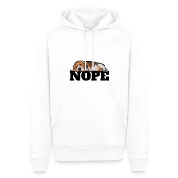 Beagle Chien Nope - Sweat à capuche Premium bio Homme - blanc - Devant - Nico (187cm)
