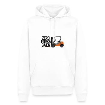 Chariot élévateur zéro fourche donnée - Sweat à capuche Premium bio Homme - blanc - Devant - Nico (187cm)