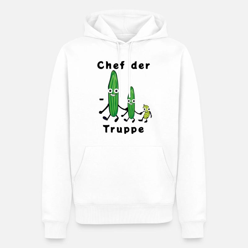 Gurkentruppe, Gurken, Chef der Gurkentruppe - Männer Premium Bio Hoodie - Weiß