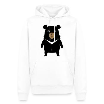 BOBBY L'OURS T-SHIRT - Sweat à capuche Premium bio Homme - blanc - Devant - Nico (187cm)