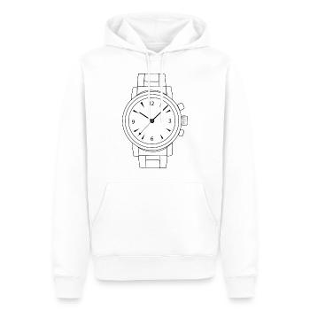 horloge montre clock time hourglass sabuhr19 - Sweat à capuche Premium bio Homme - blanc - Devant - Nico (187cm)