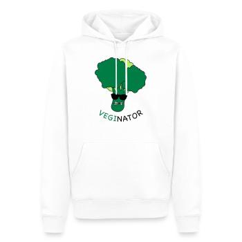VEGAN - VEGINATEUR - Sweat à capuche Premium bio Homme - blanc - Devant - Nico (187cm)