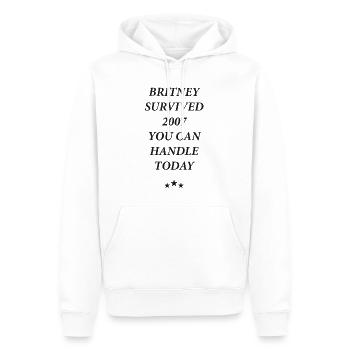 Britney überlebte 2007, das du heute behandeln kannst - Männer Premium Bio Hoodie - Weiß - Vorne - Nico (187cm)