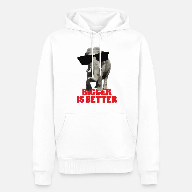 bigger_is_better - Sweat à capuche Premium bio Homme - blanc