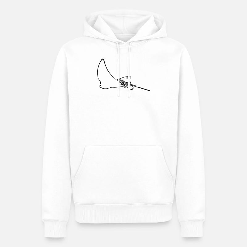 Raie de l’aigle - Sweat à capuche Premium bio Homme - blanc