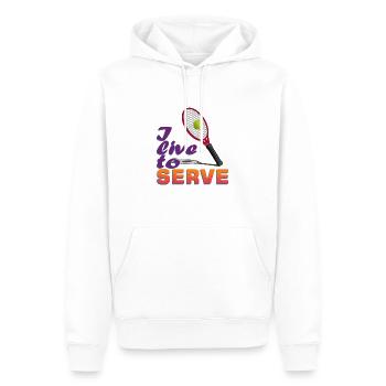 LA VIE AU SERVICE DE L’ESCLAVAGE - Sweat à capuche Premium bio Homme - blanc - Devant - Nico (187cm)