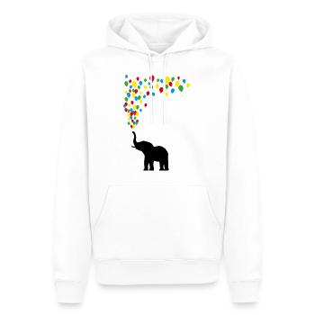 Elefant Luftballon Freude Spiel Spass Geschenk - Männer Premium Bio Hoodie - Weiß - Vorne - Nico (187cm)