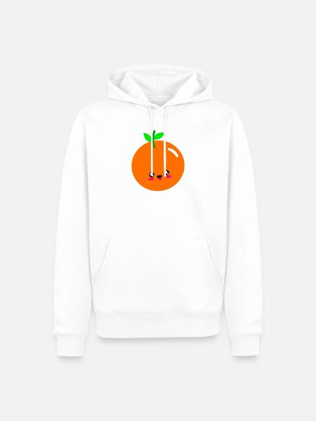 orange - Men’s Premium Organic Hoodie - white