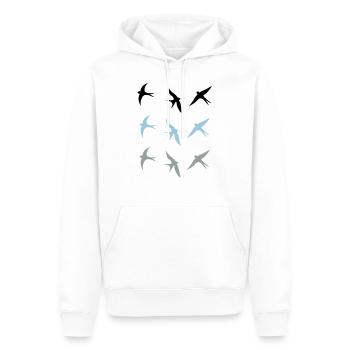 hirondelle - Sweat à capuche Premium bio Homme - blanc - Devant - Nico (187cm)