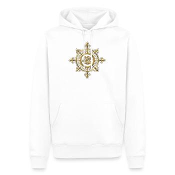 Rose des vents, boussole, Fleur de Lys, navigation - Sweat à capuche Premium bio Homme - blanc - Devant - Nico (187cm)