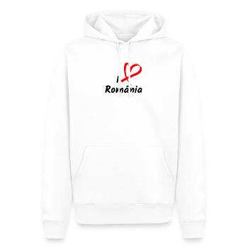 J'aime la Roumanie J'aime le coeur de Roumanie - Sweat à capuche Premium bio Homme - blanc - Devant - Nico (187cm)