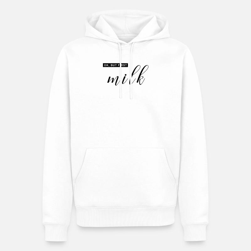 Ok! Mais premier lait - Sweat à capuche Premium bio Homme - blanc