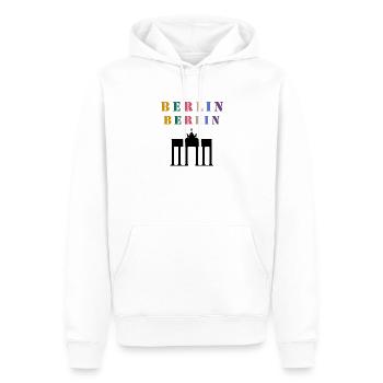 Berlin Berlin - Men’s Premium Organic Hoodie - white - Front - Nico (187cm)