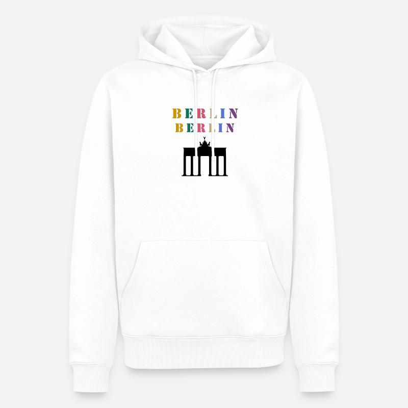 Berlin Berlin - Sweat à capuche Premium bio Homme - blanc