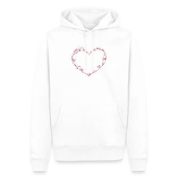 Coeur de fleur de cerisier personnalisable - Sweat à capuche Premium bio Homme - blanc - Devant - Nico (187cm)