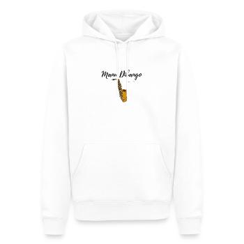 T-Shirt Manu Dibango Saxo - Men’s Premium Organic Hoodie - white - Front - Nico (187cm)